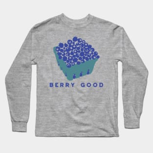 Berry Good Pint of Blueberries Graphic Long Sleeve T-Shirt